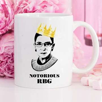 Notorious RBG Mug - Ruth Bader Ginsberg Giclee Coffee tea Mug Cup Gift for Law Students, Lawyers, Judges.Funny Progressive Feminism Protest Women Power feminist gift mug (11oz white ceramic mug)