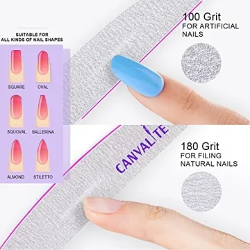 Canvalite 10 PCS Nail File Set - Dual Sided Emery Boards
