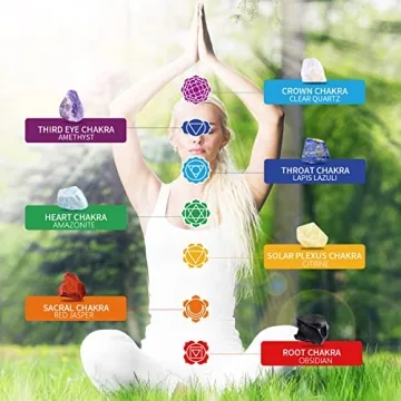 AOOVOO Natural Raw Chakra Stone Set for Healing