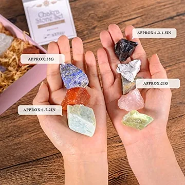 AOOVOO Natural Raw Chakra Stone Set for Healing