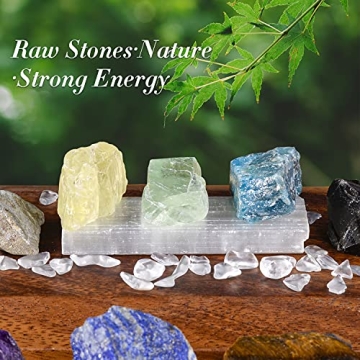 AOOVOO Natural Raw Chakra Stone Set for Healing