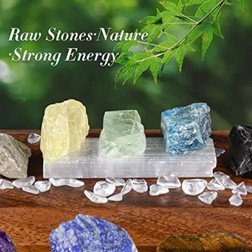 AOOVOO Natural Raw Chakra Stone Set for Healing