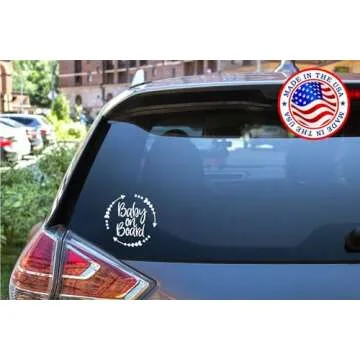 Sunset Graphics & Decals Baby On Board Decal Vinyl Car Sticker | Cars Trucks Vans Walls Laptop | White | 5.5 x 5.5 inches | SGD000002