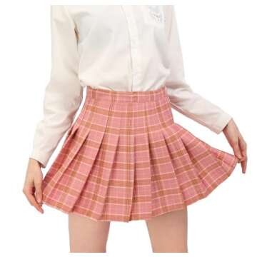 DAZCOS Plaid Skirt with Shorts for Stylish Comfort