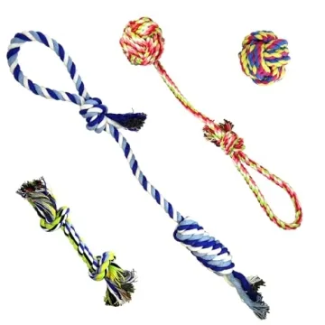 Durable Dog Rope Toys for Small to Medium Dogs 4-Pack