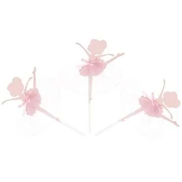 Ercadio 20 Pack Ballerina Tutu Cupcake Toppers Pink Ballet Girl Cupcake Picks Baby Shower Birthday Party Cake Decoration Supplies