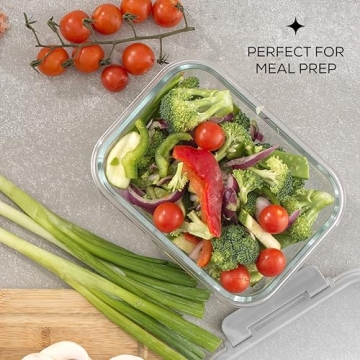 JoyJolt 24pc Fluted Glass Storage Containers for Meal Prep