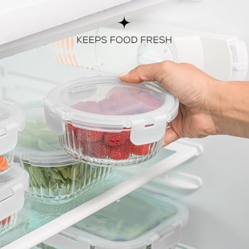 JoyJolt 24pc Fluted Glass Storage Containers for Meal Prep