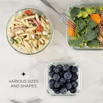 JoyJolt 24pc Fluted Glass Storage Containers for Meal Prep