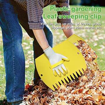 GardenHOME Leaf Scoops Hand Rakes, Large Leaf Grabbers for Yard Work and Garden Use, Clear and Collect Garden Rake, Leaf Scooper and Claws for Leaves, Lawn Debris, and Trash Cleanup, Yellow