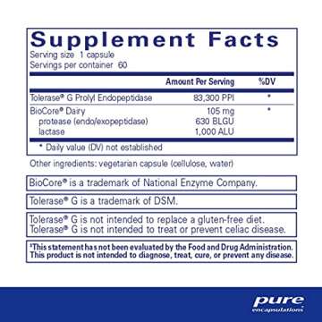 Pure Encapsulations Gluten/Dairy Digest | Unique Mix of Enzymes to Support Healthy Gluten and Dairy Digestion* | 60 Capsules