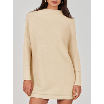 ANRABESS Women Oversized Turtleneck Sweater Fall 2024