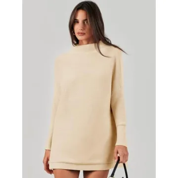 ANRABESS Women Oversized Turtleneck Sweater Fall 2024