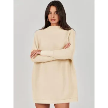 ANRABESS Women Oversized Turtleneck Sweater Fall 2024