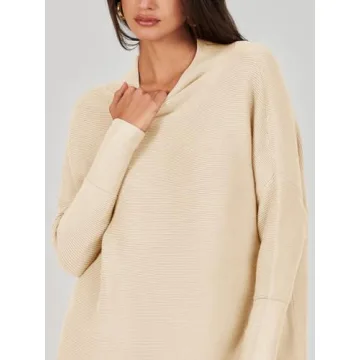 ANRABESS Women Oversized Turtleneck Sweater Fall 2024