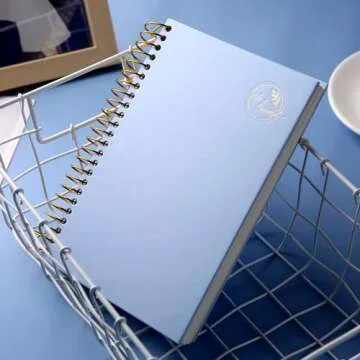 Yoment Small Spiral Notebook,300 Pages Hardcover Spiral Notebooks,5.5”x 7.5”College Ruled Notebook,A5 Spiral Bound Journal,Hard Cover Notebooks for Work Writing School,A5 Blue