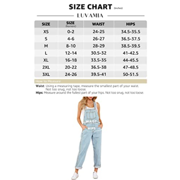 Luvamia Women’s Adjustable Denim Bib Overalls in Powder Blue