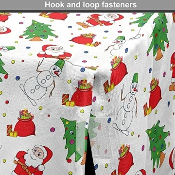 Ambesonne Christmas Dog Crate Cover with Santa Design