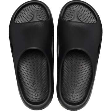 Crocs Unisex-Adult Mellow Recovery Slides, Black, 7 Women/5 Men