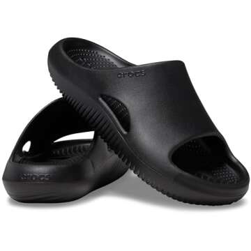 Crocs Unisex-Adult Mellow Recovery Slides, Black, 7 Women/5 Men
