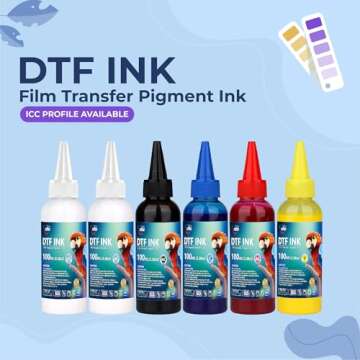Enlite DTF Ink 100ML Combo Pack, Premium Pigment Ink for PET Film Heat Transfer Printing, Refill for...