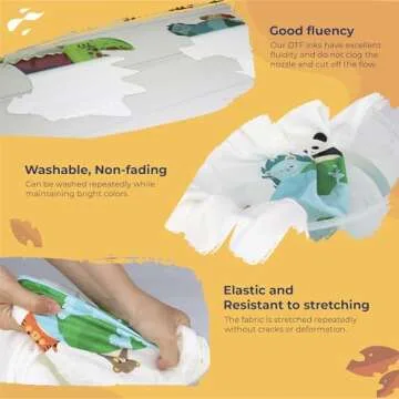 Enlite DTF Ink 100ML Combo Pack, Premium Pigment Ink for PET Film Heat Transfer Printing, Refill for DTF Printer with Epson printhead DX5 DX7 5113 XP600 I3200 4720 TX800, 2W+1B+1C+1M+1Y