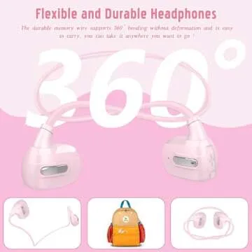 BANIGIPA Kids Headphones, Open Ear Headphones Comfortable for Teens Child Boys Girls, Wireless Bluetooth 5.4 Headset w/Mic for School/Tablet/Travel, 13g Ultra-Light, Protect Hearing, 10H Playtime