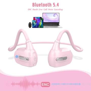 BANIGIPA Kids Headphones, Open Ear Headphones Comfortable for Teens Child Boys Girls, Wireless Bluetooth 5.4 Headset w/Mic for School/Tablet/Travel, 13g Ultra-Light, Protect Hearing, 10H Playtime
