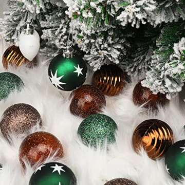 35pcs Christmas Ball Ornaments for Xmas Tree Shatterproof Christmas Tree Decorations Balls with Hanging Loop for Xmas, Holiday, Wedding, Party Decors (25 Balls+10 Hearts, Green & Gold)