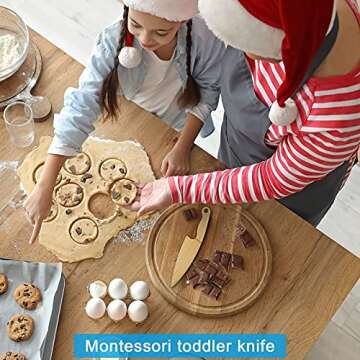 LUOLAO Wooden Kids Knife for Cooking, Montessori Toddler Knife, Kids Junior Cooking Utensils Ages 5-8, Kids Kitchen Tool for Real Cooking, Perfect Gifts for Kids