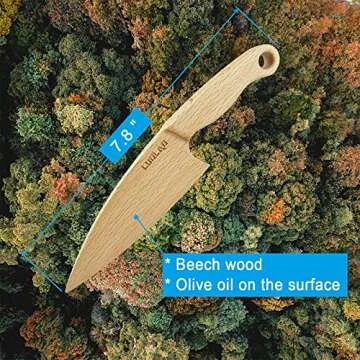 LUOLAO Wooden Kids Knife for Cooking, Montessori Toddler Knife, Kids Junior Cooking Utensils Ages 5-8, Kids Kitchen Tool for Real Cooking, Perfect Gifts for Kids