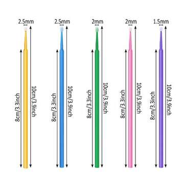 500 PCS Disposable Micro Applicator Brush Bendable Makeup Brush Mascara Brush for Eyelash Extensions...