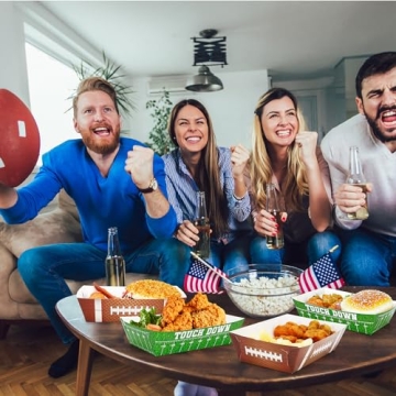 Helimoto 50PCS Super Bowl Food Tray, Ideal for Parties