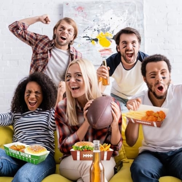 Helimoto 50PCS Super Bowl Food Tray, Ideal for Parties