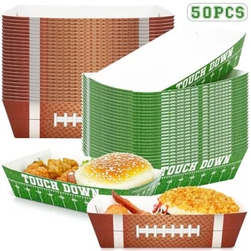 Helimoto 50PCS Super Bowl Food Tray, Ideal for Parties