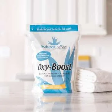 Natural Choices Oxy -Boost - Oxygen Stain Remover Powder - Bleach Alternative for Laundry - Chlorine-Free Multi-Purpose Cleaner and Deodorizer (5 lb)
