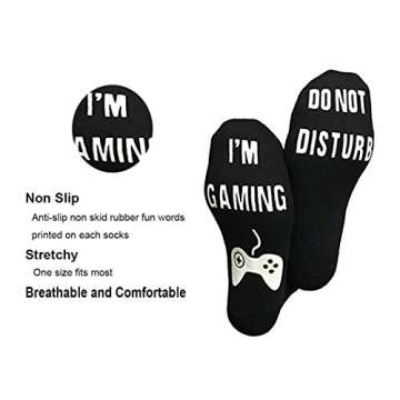 Novelty Cotton Socks Do Not Disturb Socks for Men Women Gamers
