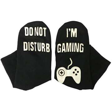 Novelty Cotton Socks Do Not Disturb Socks for Men Women Gamers