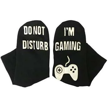 Novelty Cotton Socks Do Not Disturb Socks for Men Women Gamers