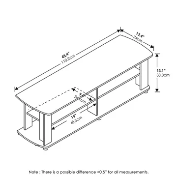 Furinno 11191BK Black TV Stand - Modern Design