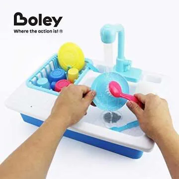 Boley Kids Play Kitchen Sink - Engaging Dishwashing Toy