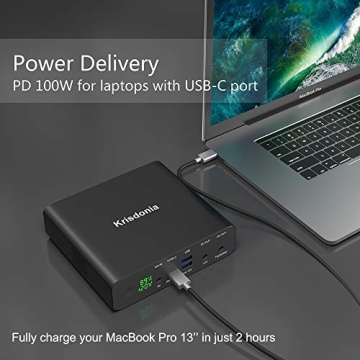 Krisdonia 32000mAh Laptop Power Bank with 100W PD Output