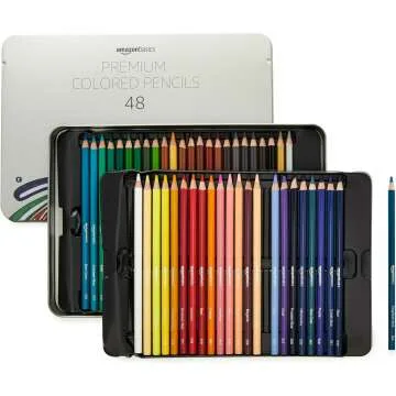 Colored Pencils 48 Count - Amazon Basics Soft Core
