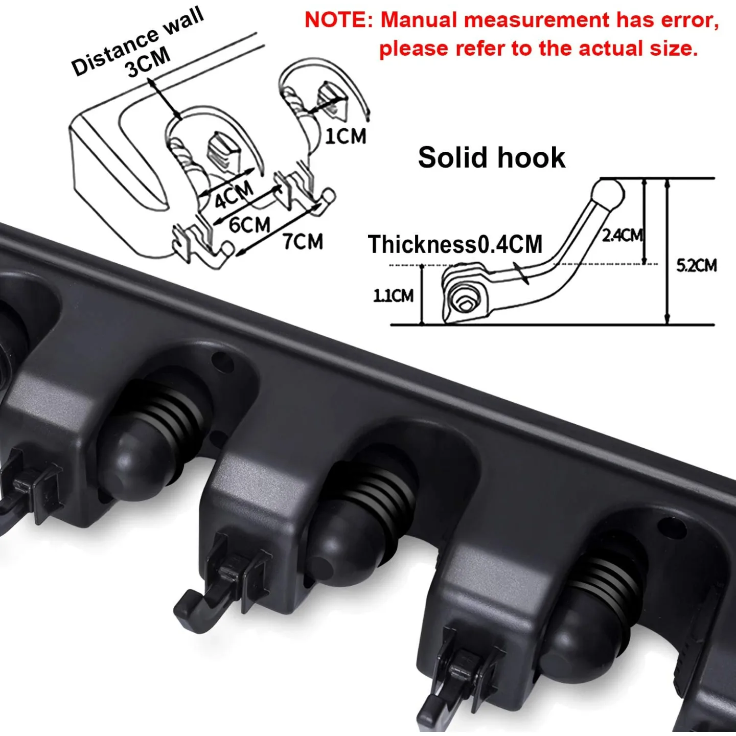 Broom Holder Wall Mount Organizer with Hooks