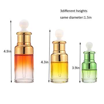 PDTXCLS Yasirona AWEHIRU Glass Refillable Empty Bottles with Dropper for Essential Oils Colognes Perfumes DIY Supplies Tools Different Colors 6 Pack