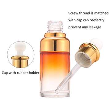 PDTXCLS Yasirona AWEHIRU Glass Refillable Empty Bottles with Dropper for Essential Oils Colognes Perfumes DIY Supplies Tools Different Colors 6 Pack