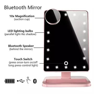 Hansong Bluetooth Makeup Mirror with Light & Magnification