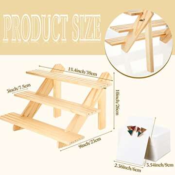 51 Pcs Wood Earring Display Stand Retail Jewelry Card Display Stand Earring Display Stands for Selling with 50 Pcs Earring Card for Merchandise Jewelry Display Business Home Using (Wooden)