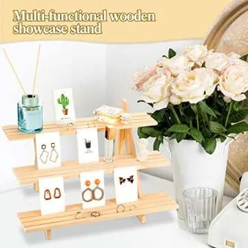 51 Pcs Wood Earring Display Stand for Jewelry Merchandising