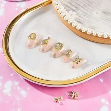 24 Pieces Zodiac Nail Charms 3d Nail Art Charms Rhinestone Zodiac Nail Charms DIY Pendant for Jewelry Making Nail Decorations Necklaces Supplies (Gold)